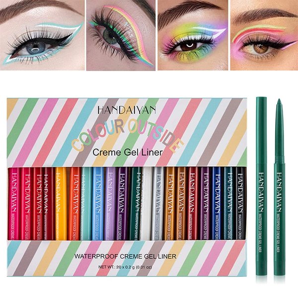 BONNIE CHOICE 20 PCS Colored Eyeliners Pencil Set, 20 Colors Waterproof Long Lasting Retractable Matte Colorful Eyeliner Milti-Functional Eyeliner Eyeshadow Highlight Pen Mother's Day Gifts for Women
