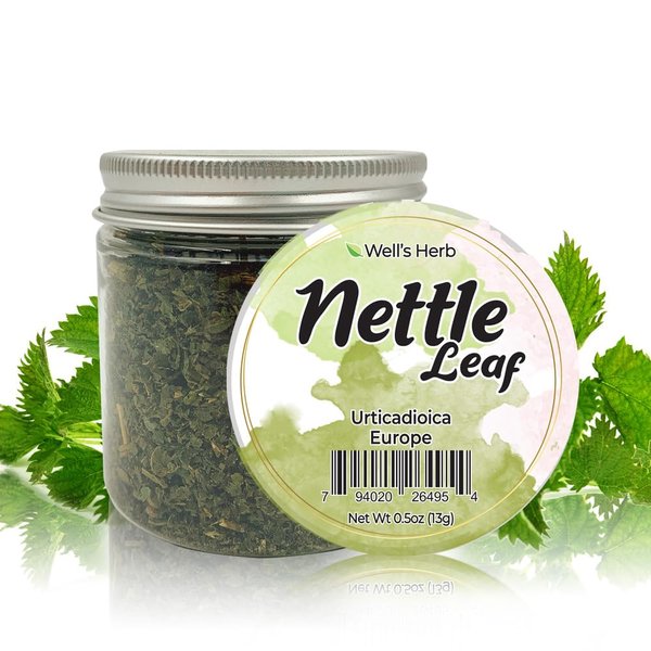 Well's Herb Dried Nettle Leaf | 0.5 oz. | 100% Natural | Perfect for Herbal-Infused Hair Oil | For Hair & Skin Oil DIY | Nettle Leaf Herb