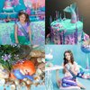 Didder Mermaid Birthday Sash and Crown Party Outfit for Girls, Mermaid Theme Birthday Party Decorations Gifts for Little Girls
