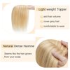 SEGO Human Hair Toppers for Women With Thinning Hair 7 * 13CM Silk Base 100% Real Human Hair Clip in Top Wiglet Hair Pieces /6 Inch No Bangs Ash Blonde&Bleach Blonde