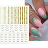 9 Sheet Gold Line Nail Art Stickers 3D Self-Adhesive Metal Nail Decal Laser Gold Flower Leaf Butterfly Flame Design Nail Art Supplies for Women Acrylic Nail Decorations Accessories