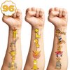 116 PCS Giraffe Face Temporary Tattoos Sticker Wild Jungle Animal Giraffe Birthday Party Decorations Supplies Favors Gifts Baby Shower Boys Girls Zoo Cute Fake Tattoo School Reward Themed