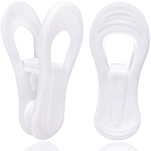 TOFIIGREM White Hanger Clips 50 Pack, Multi-Purpose Plastic Hangers Clips Perfect for Plastic Clothes Hangers, Finger Clips for Skirt Pants Hangers