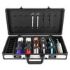 Professional Barber Carrying Case with Code Lock, Hairdresser Tool Box Organizer Traveling Case, Portable Travel Barber Suitcase for Hair Stylist Pet Groomer Beauty Salon Makeup Artist (white+black)