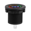 Blue Light DC 12 V Waterproof LED Digital Display Voltage Gauges Round Panel for Boat Marine Car Motorcycle Car Voltmeters with Terminals Waterproof Voltmeter Battery Tester with