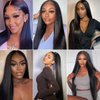 MYSTERY Straight Lace Front Wigs Human Hair 13x4 Lace Front Wigs Human Hair 150% Density HD Lace Frontal Wigs Human Hair for Women Natural Black with Baby Hair (30 Inch)