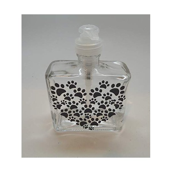 Hand painted Heart Paw Print Soap or Lotion Dispenser