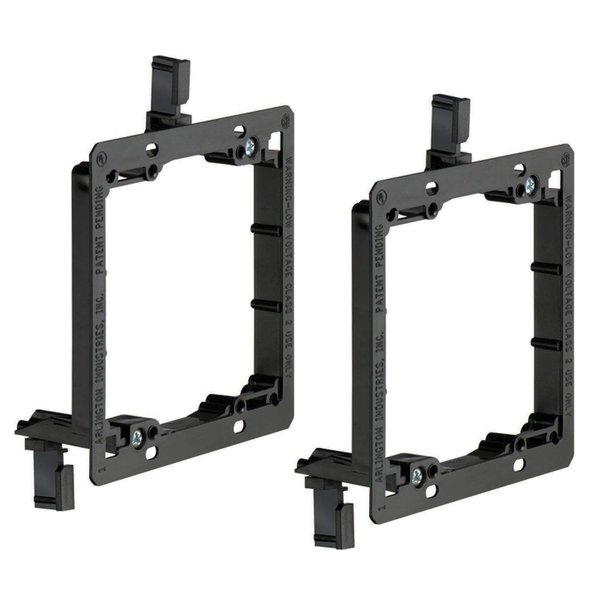 iMBAPrice Dual Gang (2-Gang) Low Voltage Mounting Bracket - Black (Pack of 2)