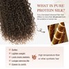 Clip in Hair Extensions, FLUFYMOOZ 4PC 100％ Pure Protein Silk Hair Extensions Long Soft Natural Hairpiece 20 Inch Curly Hair Extension for Women (Dark Almond brown with copper)