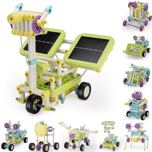 430-Piece STEM Education Building Kit for Kids, Create Endless Models, Solar Powered Science Toys, Encourage Curiosity and Hands-On Learning for Ages 6-13