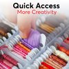 BULK PARADISE Pack of 2 Embroidery Floss Organizer Box with 50 Cardboard Bobbins - 17 Compartments Clear S Organizer Storage Case, 10.25” x 7” x 1.75” – Snap-Tight Bead Holder, (Made in USA)