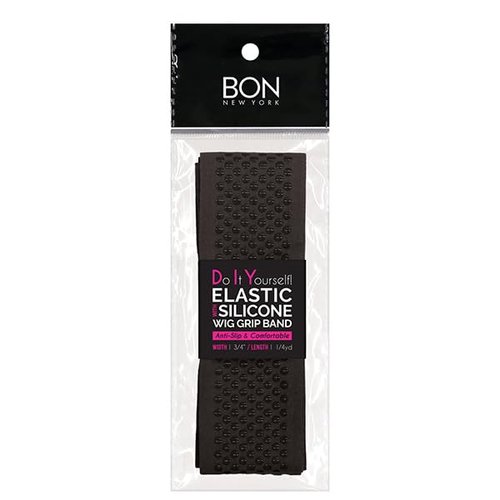 Bon New York Anti-Slip DIY Wig Grip Elastic Band with Silicone Dot - 2pcs (Brown)