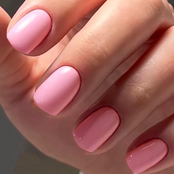 GLAMERMAID Press on Nails Extra Short Squoval, Summer Pure Nude Glue on Gel Nails, 24Pcs Glossy Round Reusable Daily UV Finish Fake Nails Acrylic False Nails Manicure Kits for Women Gift