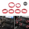 Keptrim for F150 Air Conditioner Switch & Trailer & 4WD & VOL Knob Button Trim for Ford F150 XLT 2016 2017 2018 2019, Red Aluminum, 6pcs (Not for 2021 2022 2023)