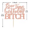 Cos mos One Time for The Birthday Bitch Cake Topper, Funny Birthday Cake Decoration for Her, Bachelorette / Anniversary / Birthday Party Supplies(Rose Gold)