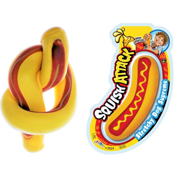JA-RU Stretchy Hotdog Squishy Toys (1 Fidget Toy) Slow Rising Squishy. Sensory ADHD Squeeze Toy. Stress Relief Toys. Food Squishies for Kids. Bulk Party Favors & Gag Gifts. 5564-1A