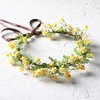 KorViSHOW Yellow Flower Crown Headpiece - Yellow Babys Breath Flower Headband Sweet Handmade Flower Headpiece for Festival Party Vacation Cosplay Photography Props