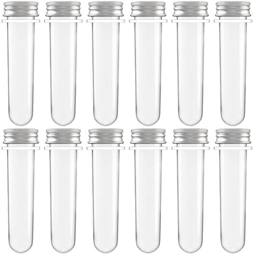 12 Pcs Plastic Test Tubes 45 ml Science Party Test Tubes for Scientific Experiments,Party Decoration,Candy,Bath Salt,Dice Display