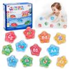 Veais Alphabet Bath Toys, 26pcs Floating Starfish Bath Toy,Montessori Educational Preschool ABC Learning Toys with Mesh Bag for Toddlers Age 2 3 4