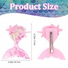 YARIEW 6 Pcs Mermaid Hair Clips for Girls Seashell Hair Clips Sparkly Sequins Fish Tail Starfish Mermaid Hair Accessories Glitter Hair Barrettes for Little Girls Mermaid Birthday Decorations (Set 3)