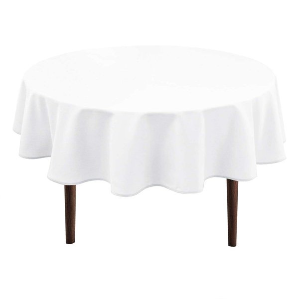 Hiasan White Round Tablecloth 60 Inch - Waterproof Stain Resistant Spillproof Polyester Fabric Table Cloth for Dining Room Kitchen Parties