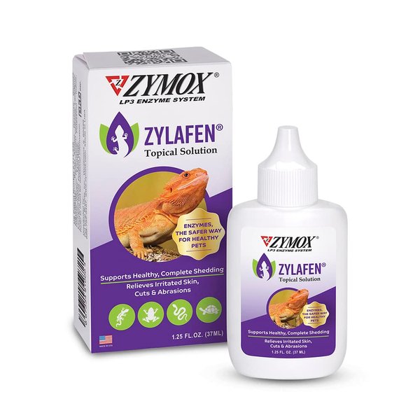 Zymox Zylafen Topical Solution for Reptiles, 1.25 oz. – Supports Healthy, Complete Shedding for Lizards, Snakes, Turtles & Frogs – Soothes Irritated Skin: Abrasions, Wounds, & Abnormal Shedding
