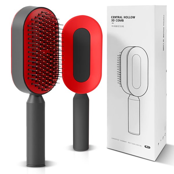Self Cleaning Hair Brush-New 3D Air Cushion Brush for Detangling-Scalp Massager-Hair Brush with Nylon Bristles for All Hair-Easy Clean Hair Brush for Women&Men