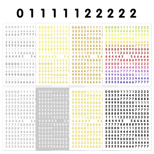 DANNEASY 8 Sheets Small Number Nail Art Stickers for Women Kids Girl Number for Nails Self Adhesive Nail Stickers Number Nail Decals 3D Nail Design Nail Decoration