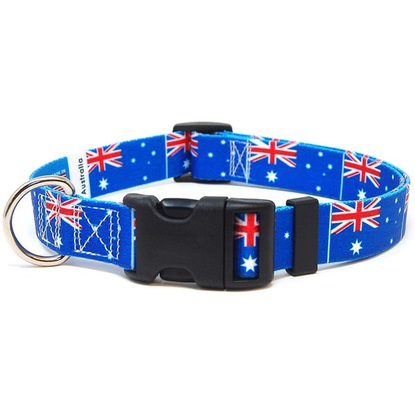 Australia Dog Collar | Australia Flag | Quick-release Buckle | Made in NJ, USA | for Small Dogs