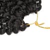 Passion Twist Hair 14inch Water Wave Synthetic Black Curly Braids for Passion Twist Goddess Locs Short Bohemian Curl Crochet Braiding Hair Extensions For Woman Girls(14inch, 1B)