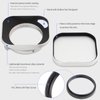 Haoge Lens Hood Metal Squaret for Fujifilm Fujinon XF27mmF2.8 R WR Lense Hood Silver