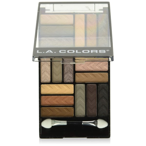 L.A. Colors 18 Color Eyeshadow Palette, Downtown Brown, 0.70 Oz.