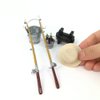 Toyvian 1 Set Simulation Fishing Tackle Ornaments Doll House Child Metal Toy Fisherman Small Plastic Toys