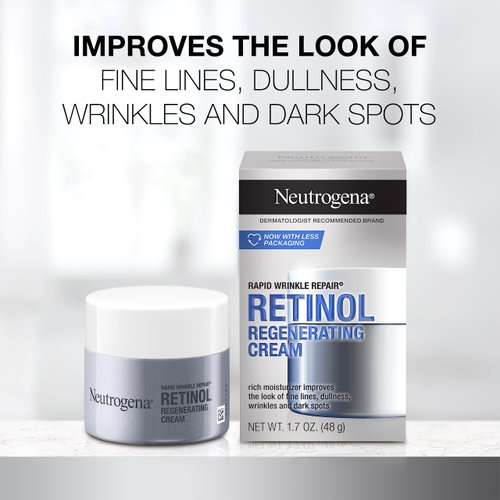 Neutrogena Retinol Face Moisturizer, Rapid Wrinkle Repair, Daily Anti-Aging Face Cream with Retinol & Hyaluronic Acid to Fight Fine Lines, Wrinkles, & Dark Spots, 1.7 oz