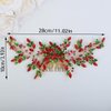 Teyglen Crystal Bride Wedding Hair Comb Green and Red Rhinestone Pearl Headband Christmas Headpiece Party Prom Xmas Hair Accessories Shiny Flower Crystal Hair Side Comb for Women Bride Girls (Silver)