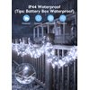 Outdoor Fairy Lights Battery Operated, 2 Pack Twinkle String Lights with Remote, 5 Feet 60 LEDs Firecracker Starry Lights for DIY Wreath Wedding Party Bedroom Mason Jar Holiday Christmas, Pure White