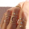 choice of all Stackable Rings Set for Women Teen Girls Trendy Stuff Boho Star Moon Love Knuckle Rings Turquoise Rings Cute Rings Jewelry Gifts for Her