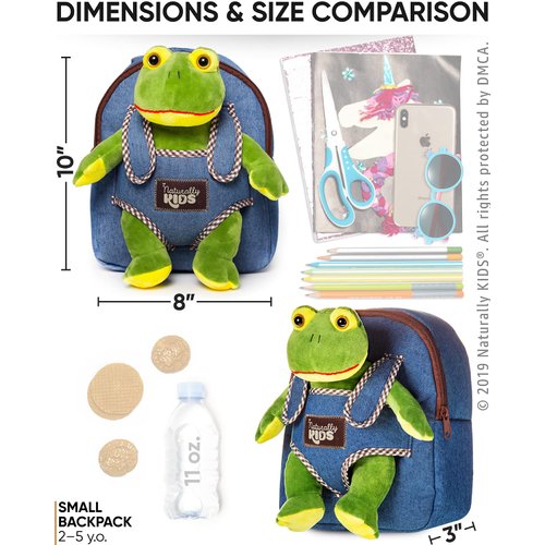 Frog Backpack, Frog Toys for Kids 3-5, Toddler Stuffed Animal Gifts for 2 3 4 5 Year Old Girl Boy
