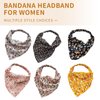 Pugnum Hair Bandanas for Women,2Pcs Boho Hair Scarf Floral Elastic Headbands with Clips Non Slip Chiffon Triangle Kerchief