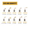 40Pcs 10 Sizes Electric Motor Carbon Brushes Replacement for Power Tool