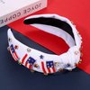 mokkia 4th of July Headband for Women American Flag Star Knotted Headbands Red White and Blue Rhinestone Crystal Top Knot Headbands Patriotic 4th of July Accessories Party Favors (American Flag A)