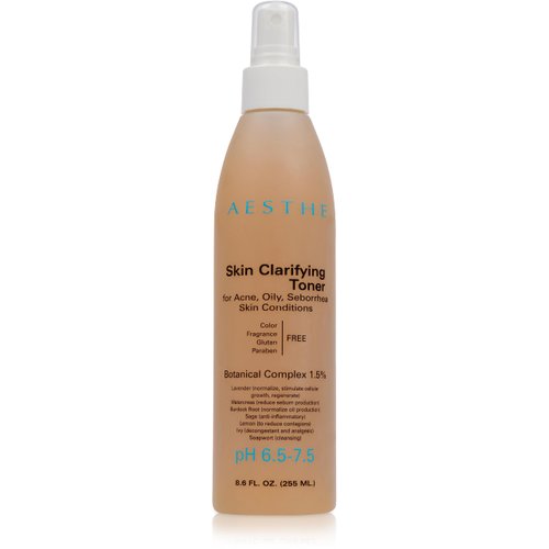 Aesthe Skin Clarifying Toner for Oily & Combination Skin Types - Botanical Extracts - Watercress, Sage, Lemon, Burdock, Willow - pH Balancing Facial Toner - Balance & Firm - Vegan Skincare - 8.6 fl oz