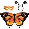 IROLEHOME Kids Butterfly-Wings Costume for Girls Fairy-Wings Toddler-Dress-Up Headband-Mask Butterfly Toys Party Favors Gifts