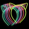 ZIFENG Ziricher Plastic Cat Ears Headband Luminous Hair Band Glow in the Dark Headbands For Girls Christmas Thanksgiving Day Halloween Party Supplies (6 Colors per Pack)
