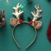 DIUEWOW Christmas Headbands Christmas Glitter Elk Antlers Hair Bands Gold Sequin Reindeer Antler Headbands Holiday Party Accessory for Women and Girls
