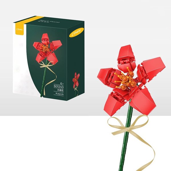 Cihely Flower Bouquet Building Blocks Kits Kapok 601240, Artificial Flowers Building Project to Release Stress and Focus The Mind, for Birthday Gifts to Adults/Teens(100+ Pieces)