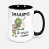 Vegan Zombie Mug Funny Vegan Gifts Zombie Coffee Cup Vegan Zombies Eat Grains Zombie Humor Vegetarian Cup Gift For Vegan