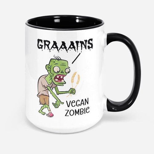 Vegan Zombie Mug Funny Vegan Gifts Zombie Coffee Cup Vegan Zombies Eat Grains Zombie Humor Vegetarian Cup Gift For Vegan