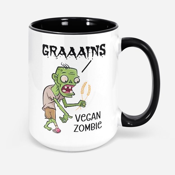 Vegan Zombie Mug Funny Vegan Gifts Zombie Coffee Cup Vegan Zombies Eat Grains Zombie Humor Vegetarian Cup Gift For Vegan