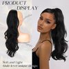 Stamped Glorious Ponytail Extension Drawstring Ponytail Extension for Women 26 Inch Long Wavy Layered Pony Tails Hair Extensions Clip in Ponytail Hairpiece for Daily Party Use（Black）
